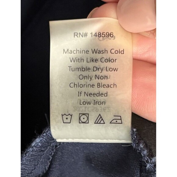 UNIVERSAL STANDARD Navy Belted Stretch Cotton Twill Jumpsuit Women XS/10-12 - Picture 15 of 16